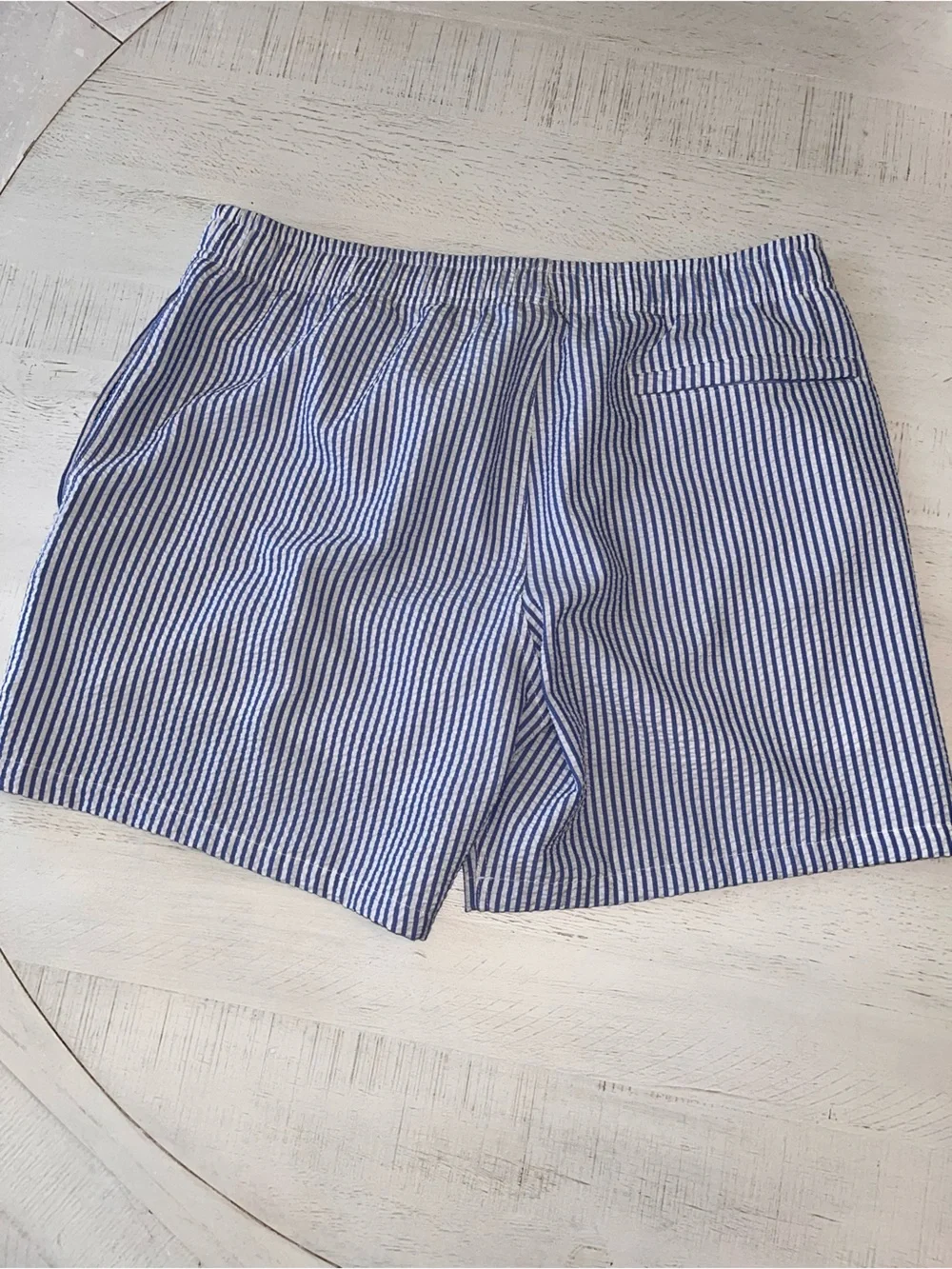Ruggedbutts Men’s Swimsuit XL - Periwinkle Blue Seersucker - Used - Rufflebutts